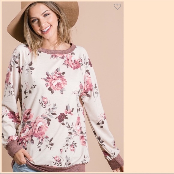 37. First Love Floral Print Long Sleeve Top - Picture 4 of 6